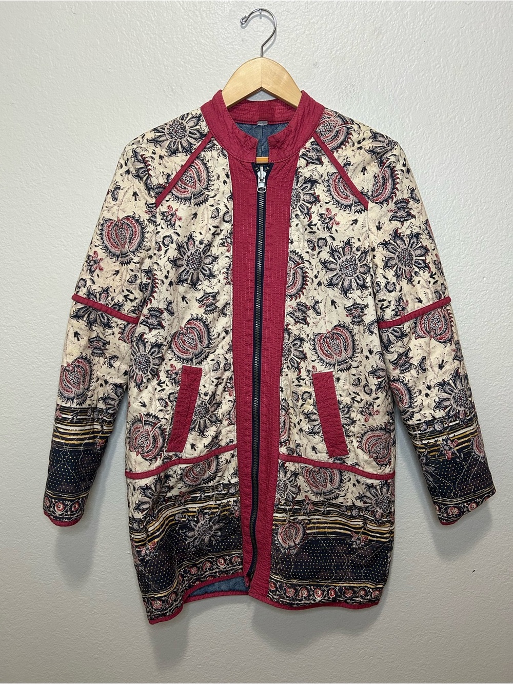 Free People Belario Reversible Quilted Jacket Cotton Small Boho - Picture 6 of 10